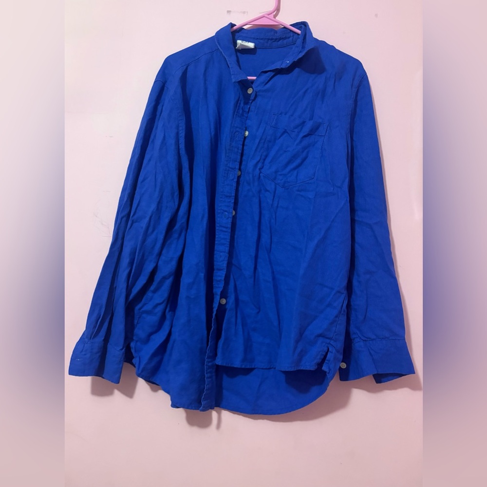 ⭐️Gap Classic Button-Up Shirt in Vibrant Royal Blue XL